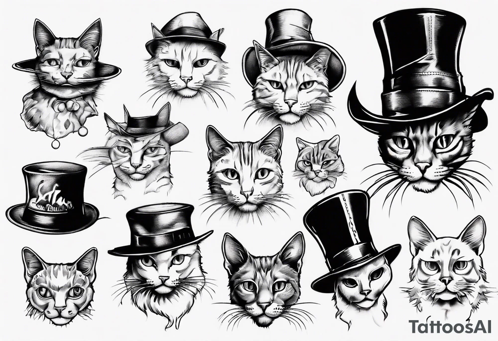cat it a hat tattoo idea