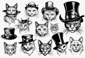 cat it a hat tattoo idea