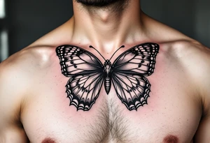 A bow tie with the pattern of a butterfly tattoo idea