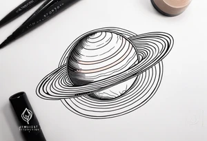 simple jupiter tattoo design incorporate dotwork tattoo idea