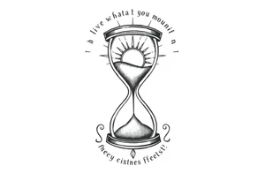 live with what you have and enjoy it to the fullest, hourglass, sun shines down tattoo idea