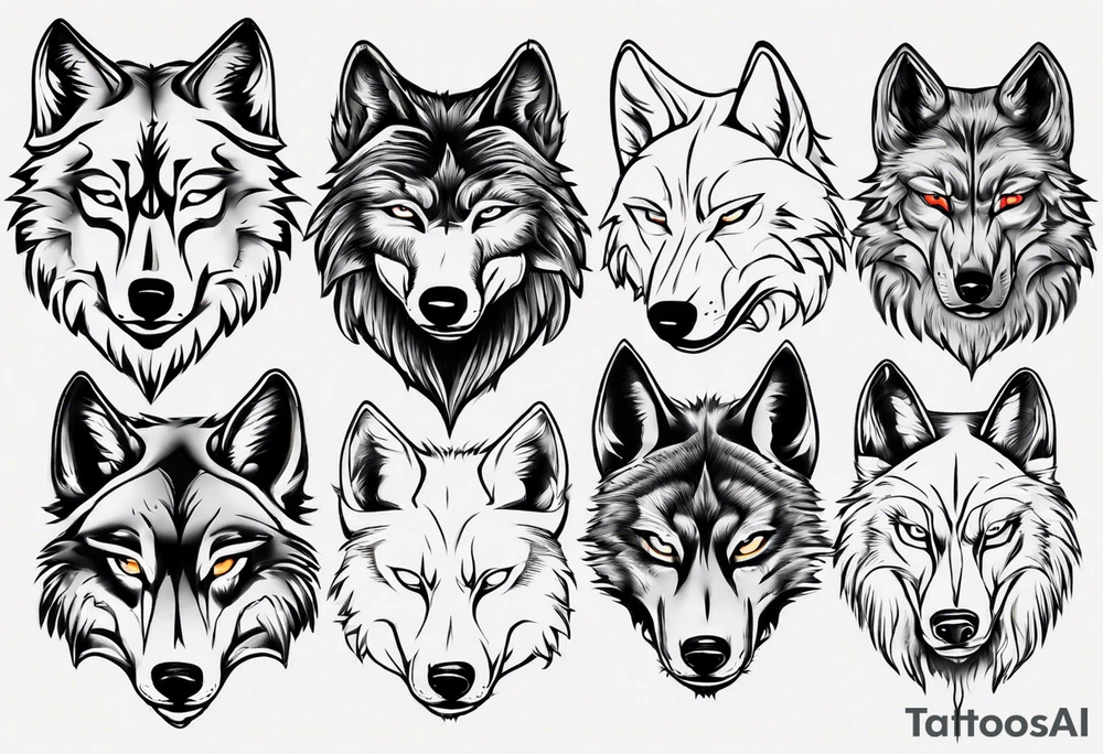 wolfs head tattoo idea