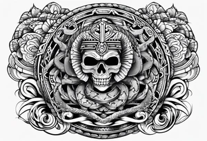 aztec snake sleeve tattoo idea