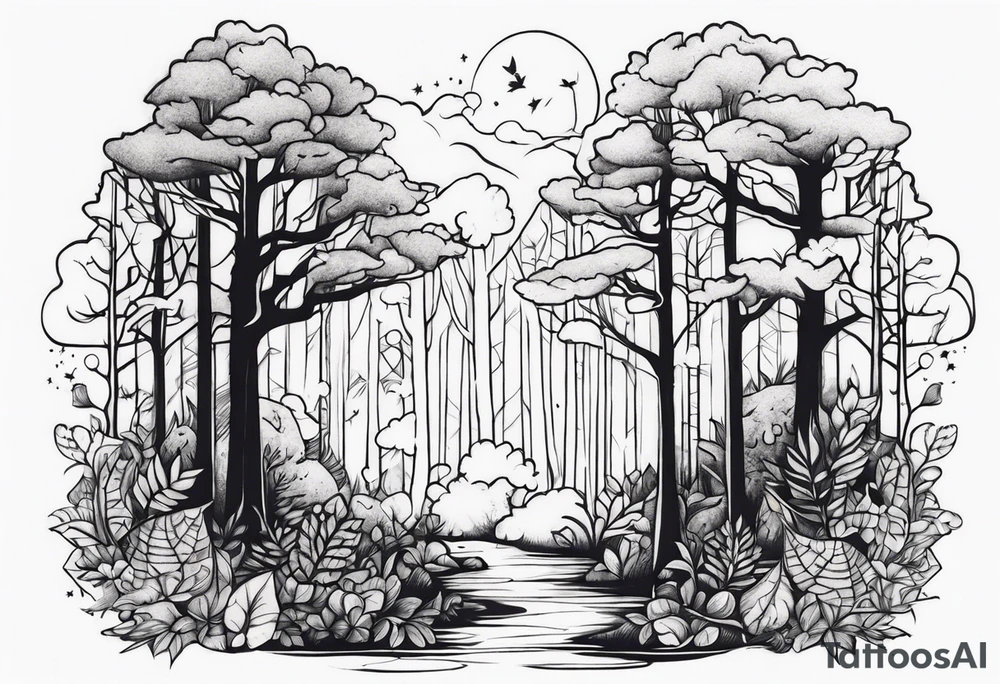 Enchanted forest tattoo idea