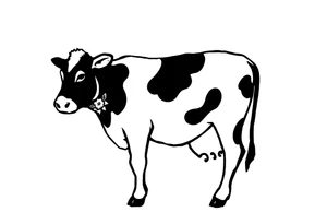 small black and white patched cow tattoo idea