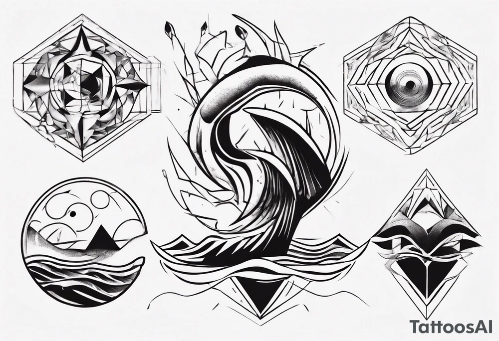 man swimming, no details tattoo idea