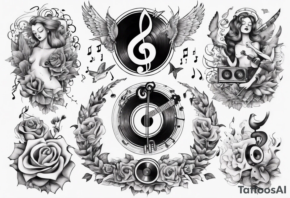 Finding peace in music tattoo idea