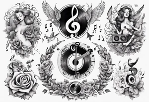 Finding peace in music tattoo idea