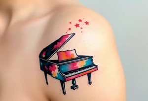 grand piano under the stars tattoo idea