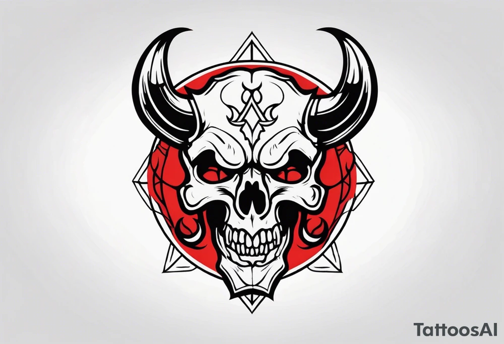devil skull tattoo idea