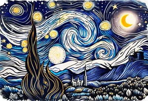 Starry night tattoo idea