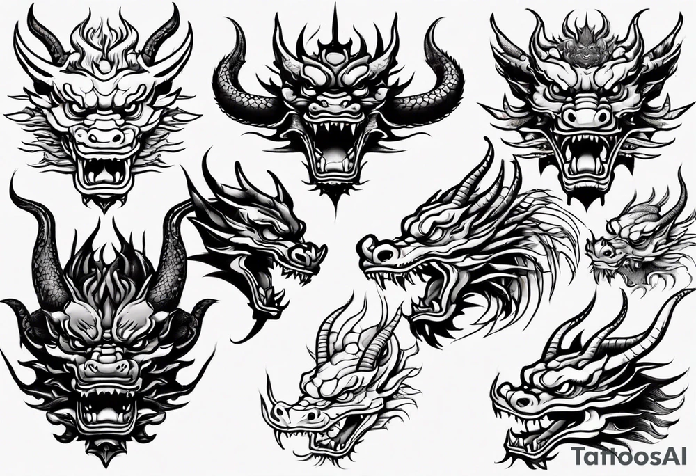 asian dragon head tattoo idea