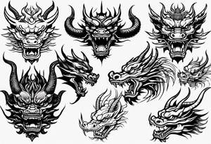 asian dragon head tattoo idea