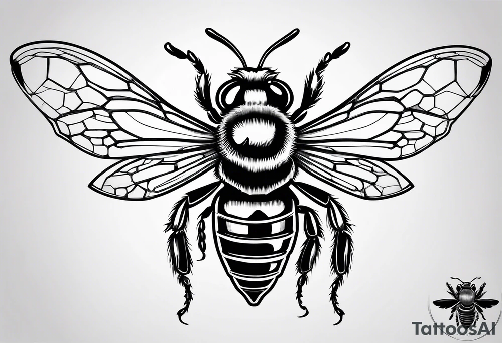 Abstract honeybee tattoo idea