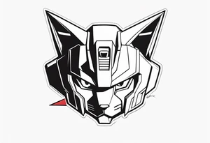 gundam cat wrist tattoo black and white minimalistic tattoo idea