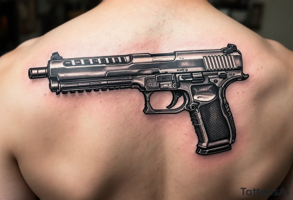 American traditional tattoo of glock tattoo idea