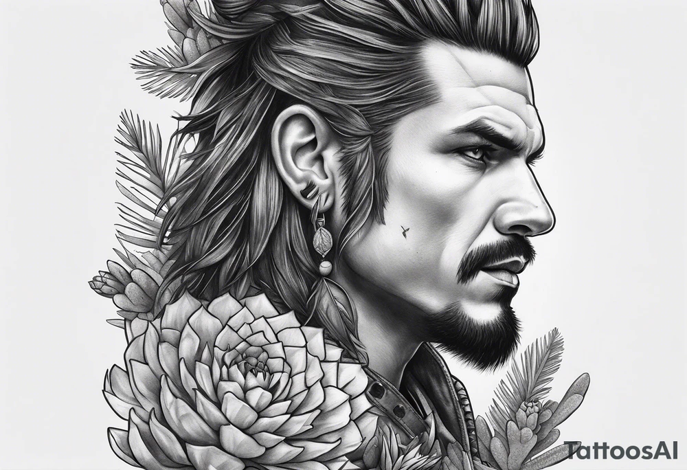 Lobo com cactos tattoo idea