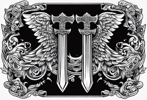 Valhalla sword stairs axe tattoo idea