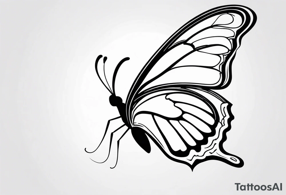 A butterfly mixed with brain on your wings tattoo idea