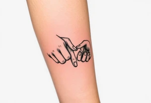 Two hands reaching for each other touching fingertips tattoo idea
