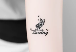 Crea un diseño significativo sobre la cultura egipcia y que tenga el nombre escrito por de bajo del diseño el nombre de mi hermana Lorelay tattoo idea