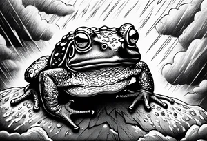 A toad in a thunderstorm tattoo idea