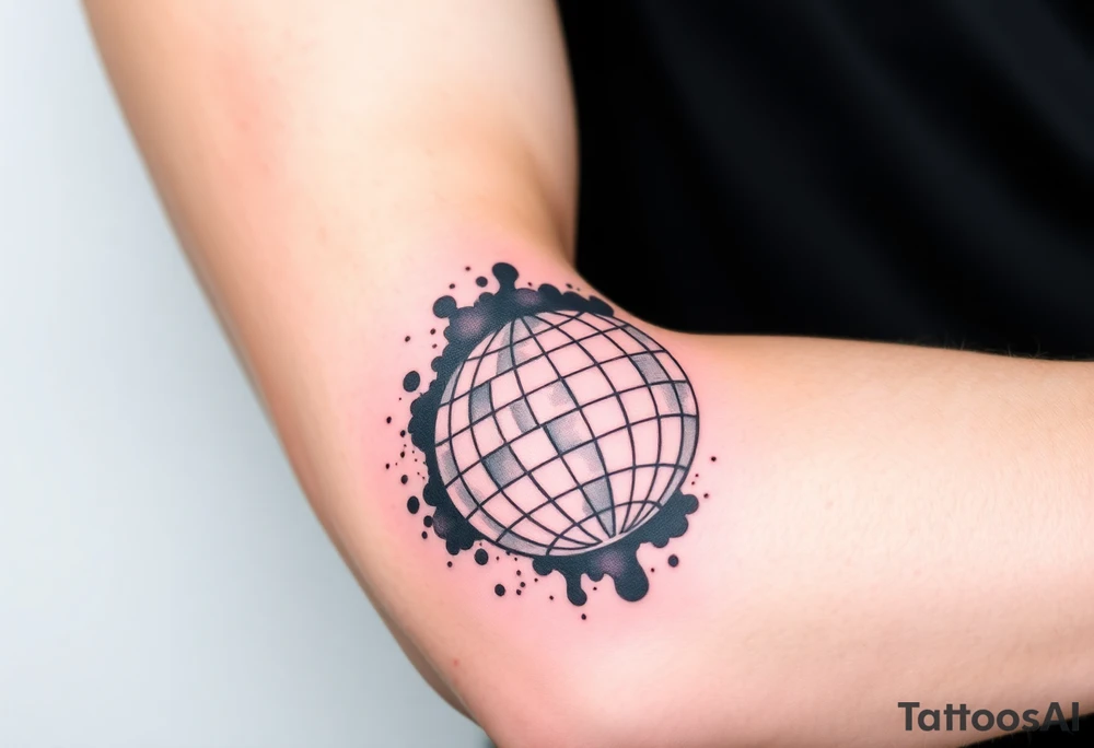 vinyl record and disco ball tattoo idea