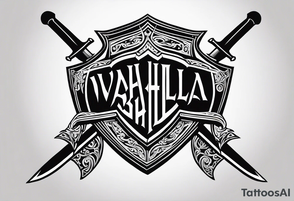 Valhalla shield  steps sword tattoo idea