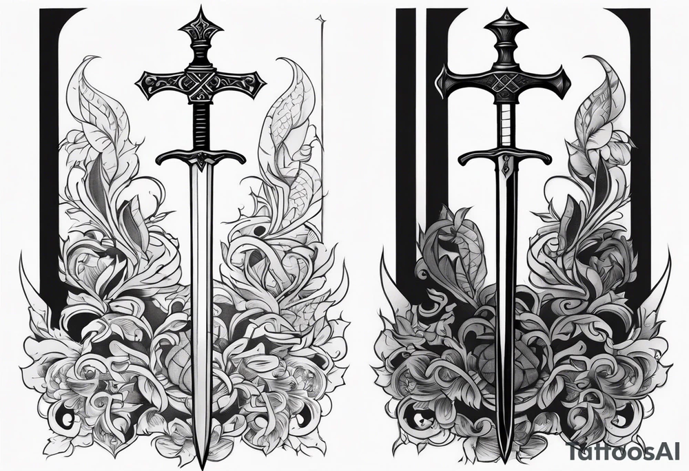 Sword and cross tattoo idea