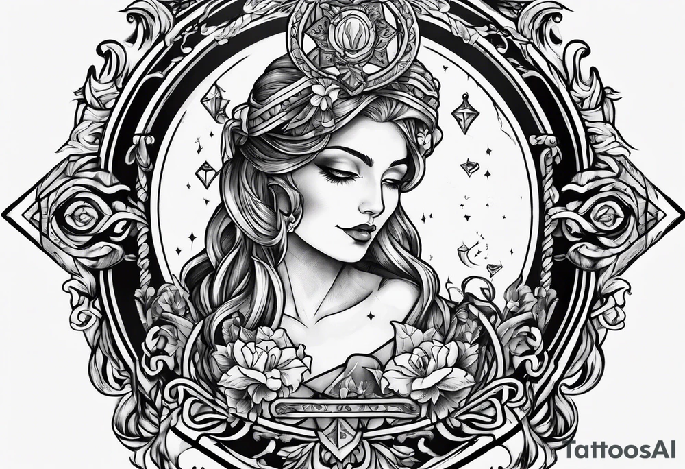 Neo traditional hanged man tarot tattoo idea