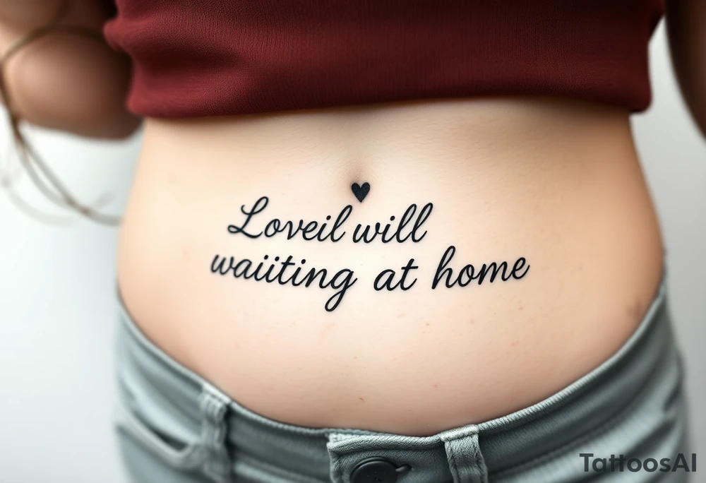 Phrase that says "Love will be waiting at home. " tattoo idea
