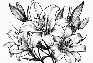 Lily flowers with stalk tattoo idea