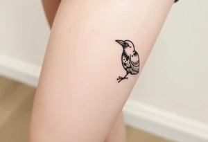 Nordic raven down leg tattoo idea