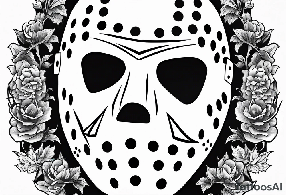 Friday the 13th Jason mask, horror, Japanese art tattoo idea