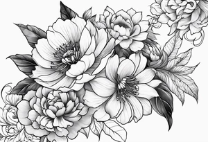 japanese floral tattoo with september 1st birthday tattoo idea