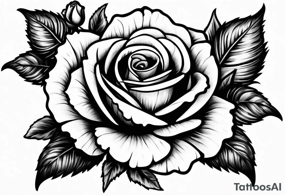 Carnation and rose tattoo idea