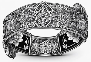 Hand band on forearm tattoo idea