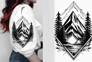 Strong mountain with a little flame tattoo idea