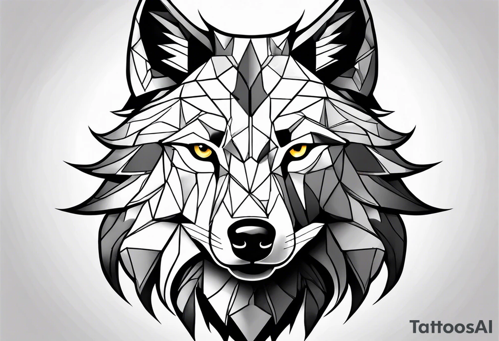 Powerful wolf tattoo idea