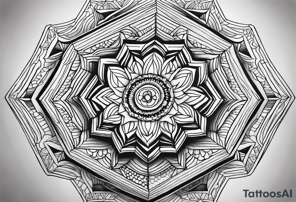 Mandala honeycomb hexagon tattoo idea