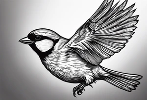 one flying 
sparrow, sunrays, tattoo idea