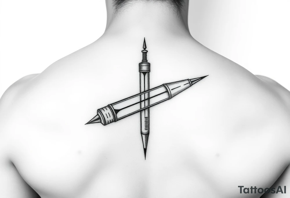 Heroin needle with the body of the needle a number 3 tattoo idea