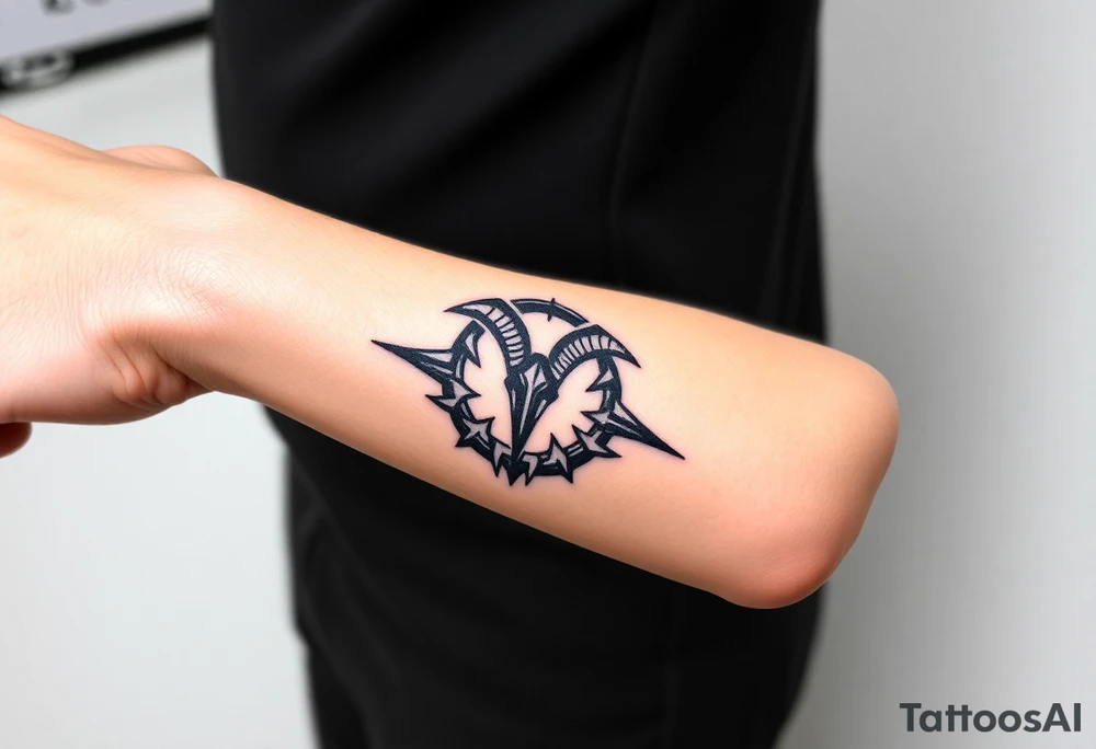 Armband aries zodiac sign with thorn tattoo idea