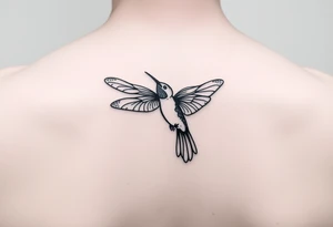 Dragonfly flying around along
 with a hummingbird tattoo idea