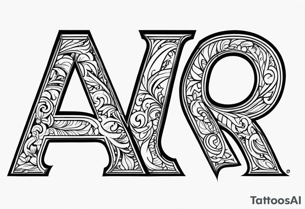 the letters A and R together tattoo idea