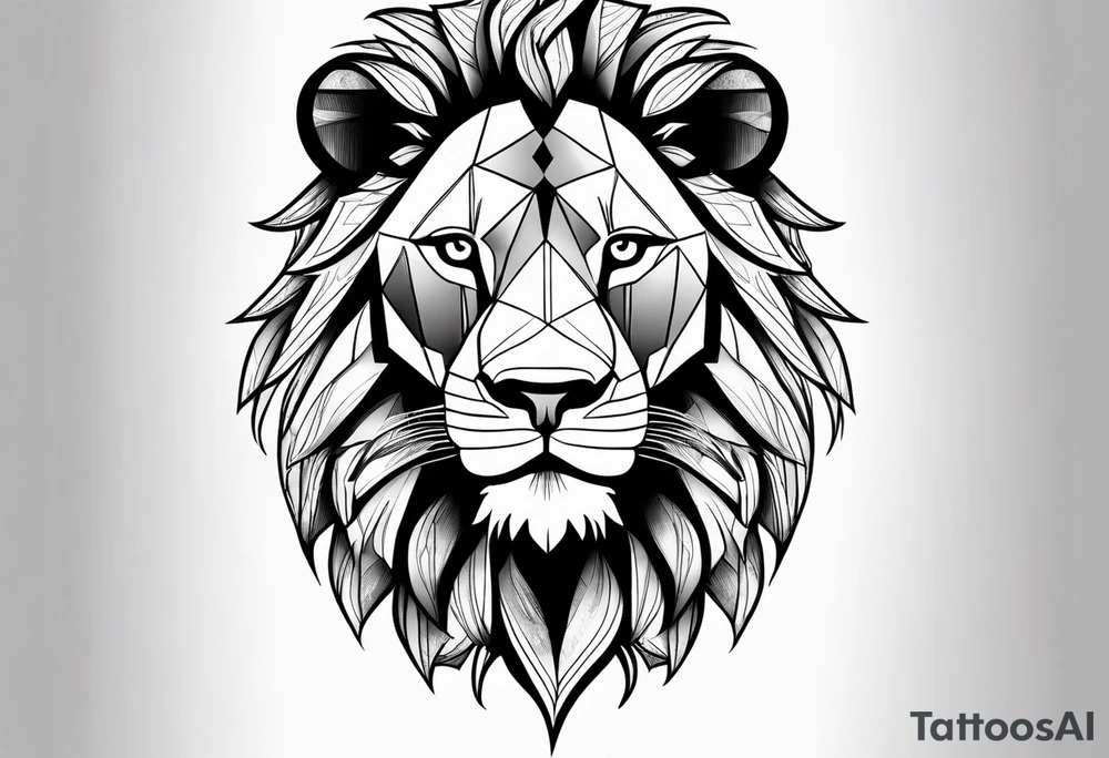 Small male lion with inspirational quote tattoo idea
