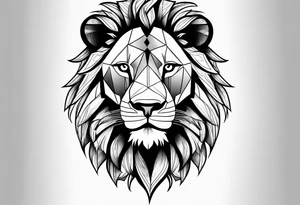 Small male lion with inspirational quote tattoo idea