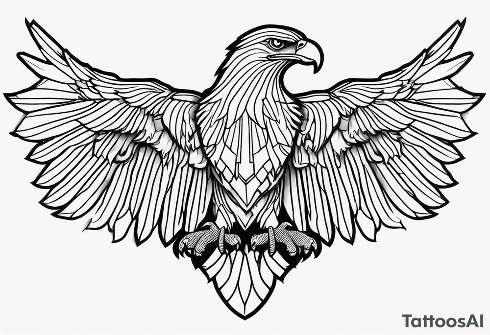 An eagle basic lined tattoo idea