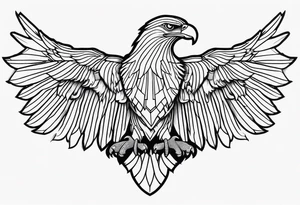 An eagle basic lined tattoo idea