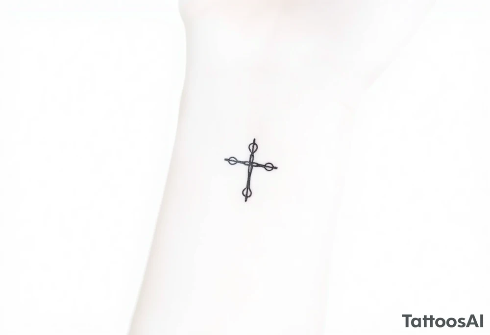 Small cross tattoo idea